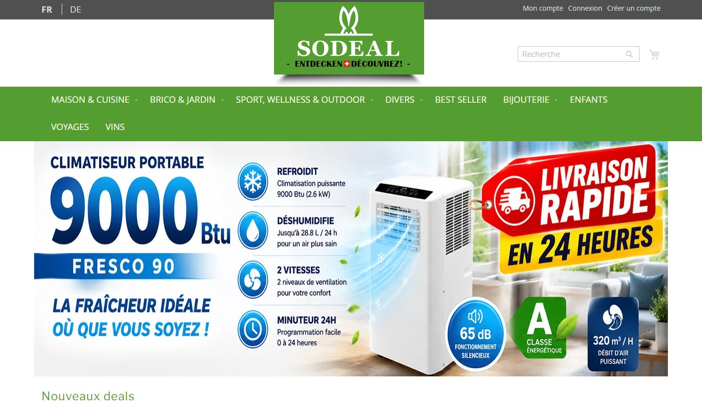SoDeal, boutique suisse de bonnes affaires au quotidien